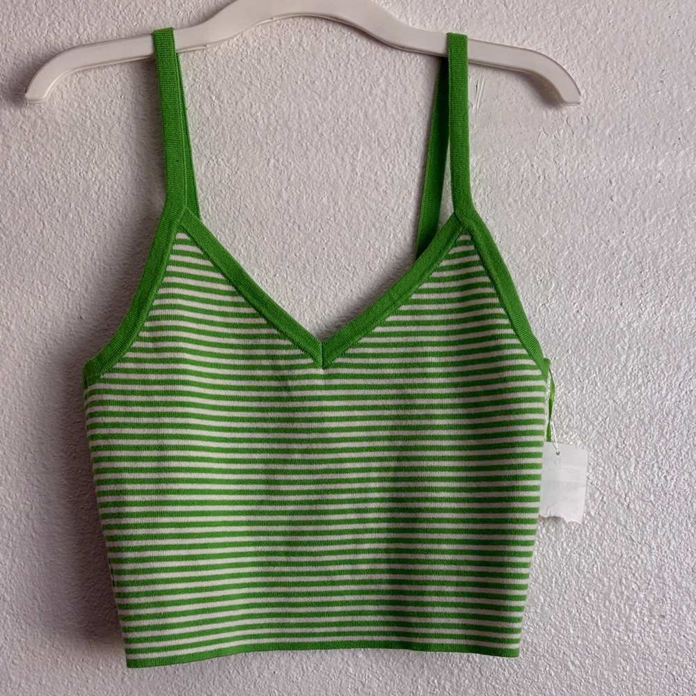 Green Striped Tank Top